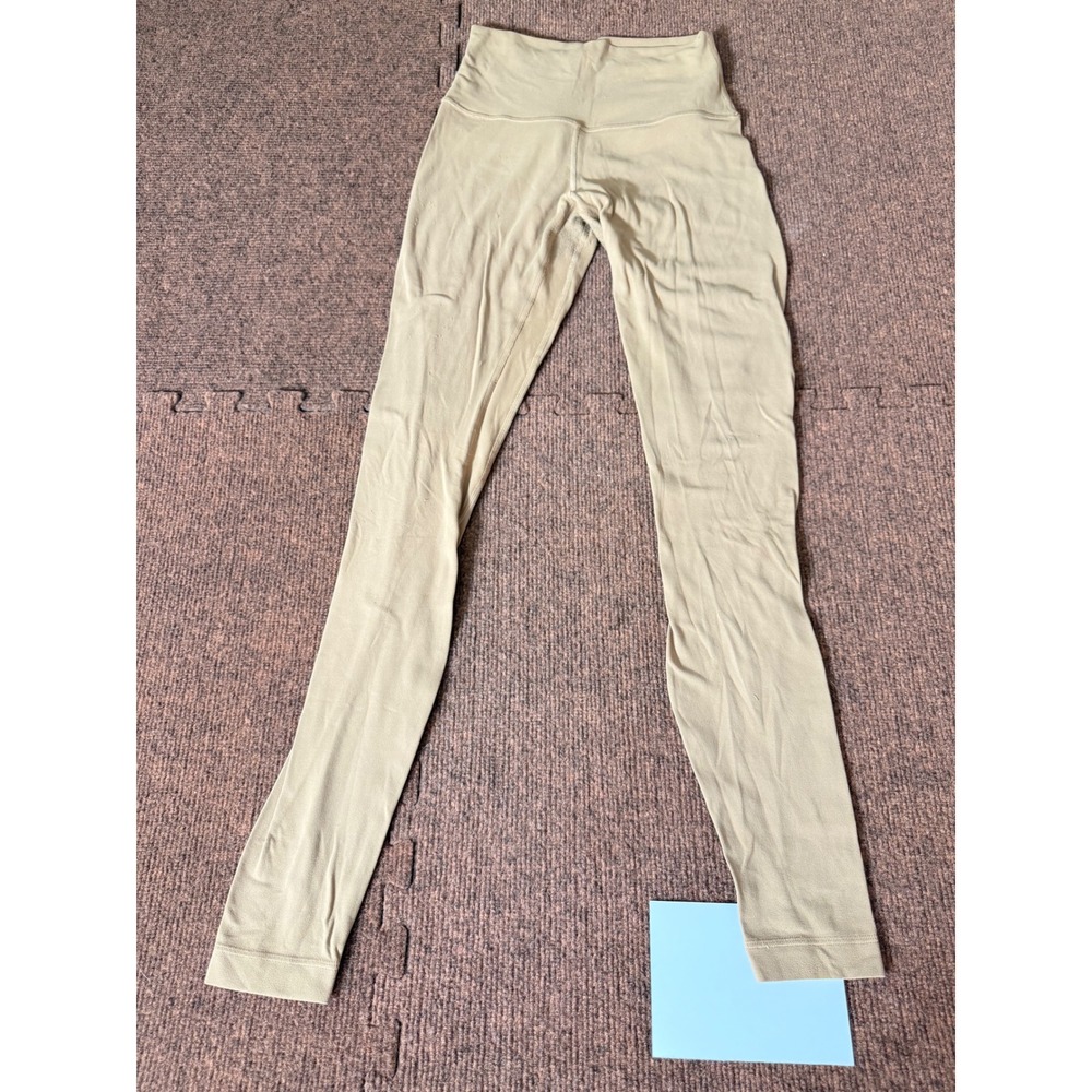 B+ Lululemon Align High-Rise Pant 28 Tan Beige Nulu Yoga Leggings Size 4 LW5CTES